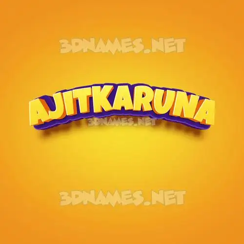 ajitkaruna in Orange Toon style - 3D name wallpaper