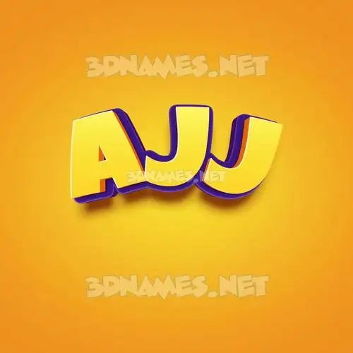 ajj in Orange Toon style - 3D name wallpaper