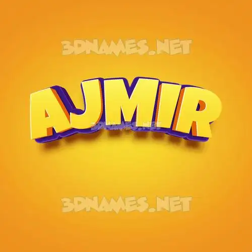 ajmir in Orange Toon style - 3D name wallpaper