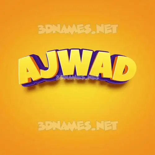 ajwad in Orange Toon style - 3D name wallpaper