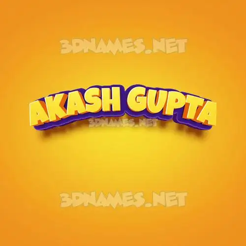 akash gupta in Orange Toon style - 3D name wallpaper