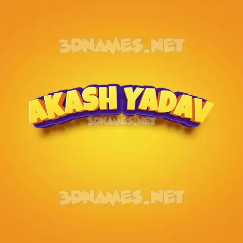 akash yadav in Orange Toon style - 3D name wallpaper