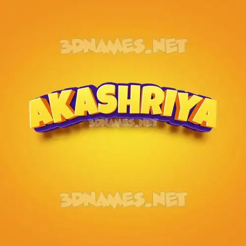 akashriya in Orange Toon style - 3D name wallpaper