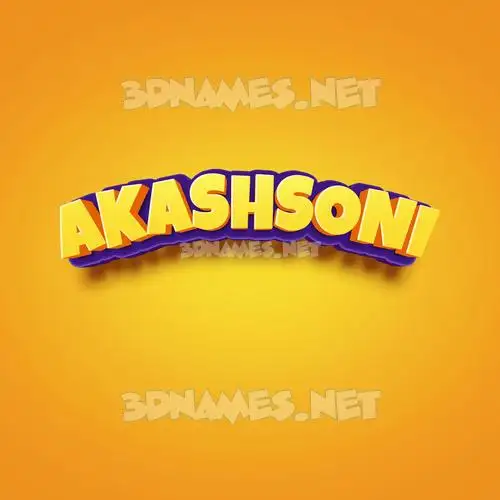 akashsoni in Orange Toon style - 3D name wallpaper