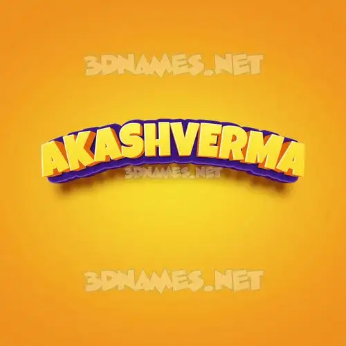 akashverma in Orange Toon style - 3D name wallpaper