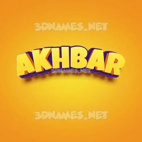 akhbar in Orange Toon style - 3D name wallpaper