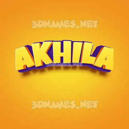 akhila in Orange Toon style - 3D name wallpaper