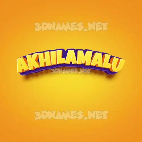 akhilamalu in Orange Toon style - 3D name wallpaper