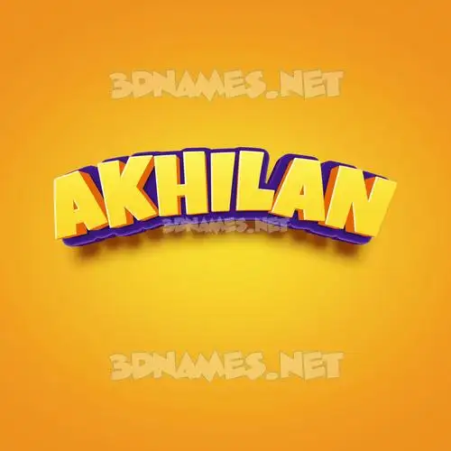 akhilan in Orange Toon style - 3D name wallpaper