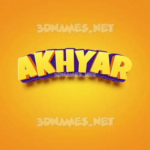 akhyar in Orange Toon style - 3D name wallpaper
