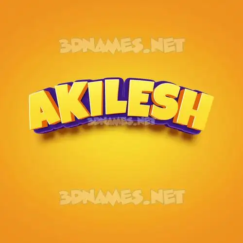 akilesh in Orange Toon style - 3D name wallpaper