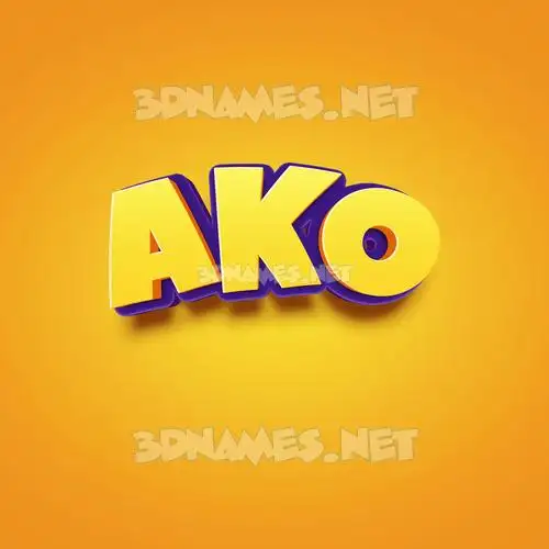 ako in Orange Toon style - 3D name wallpaper