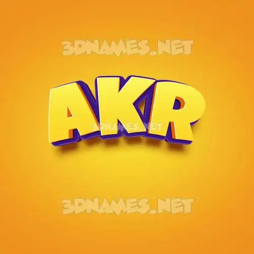 akr in Orange Toon style - 3D name wallpaper