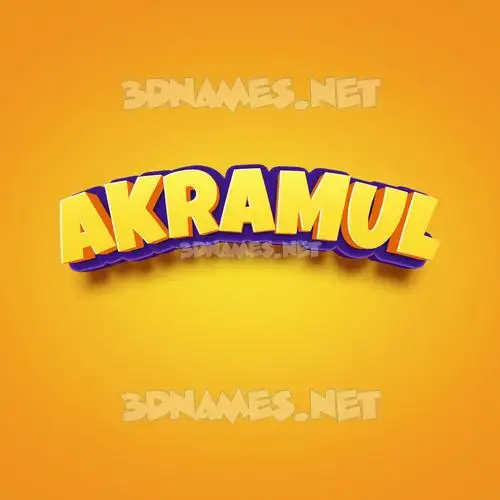 akramul in Orange Toon style - 3D name wallpaper