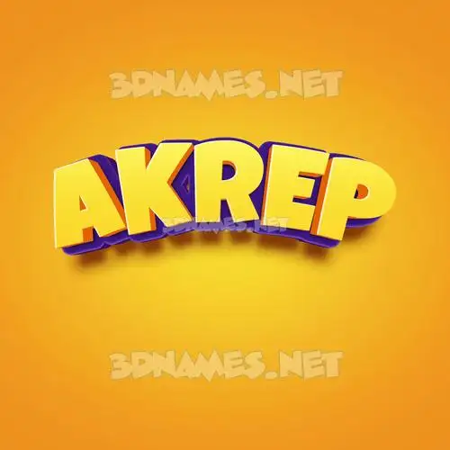 akrep in Orange Toon style - 3D name wallpaper