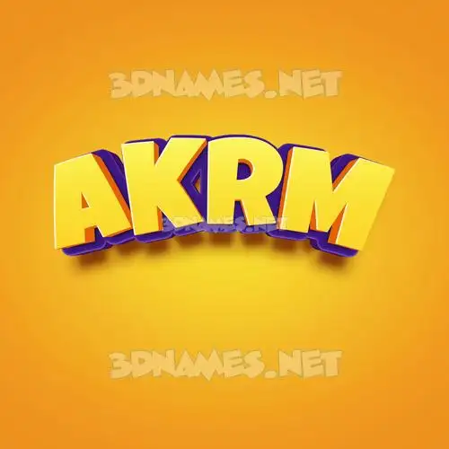 akrm in Orange Toon style - 3D name wallpaper