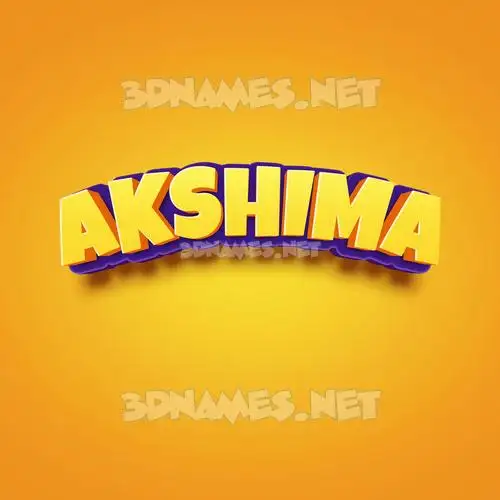 akshima in Orange Toon style - 3D name wallpaper