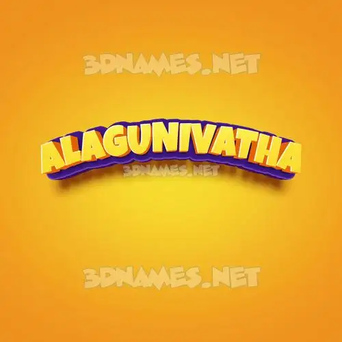 alagunivatha in Orange Toon style - 3D name wallpaper