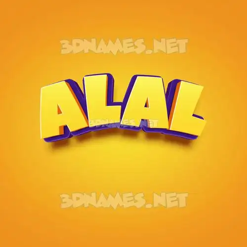 alal in Orange Toon style - 3D name wallpaper