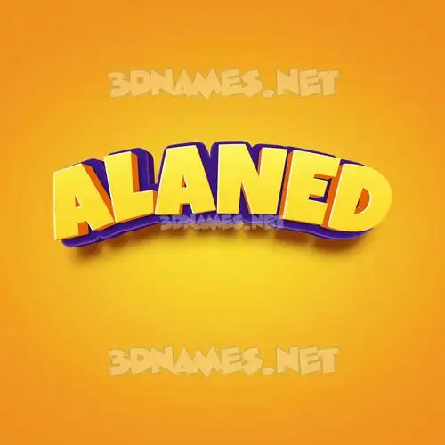 alaned in Orange Toon style - 3D name wallpaper