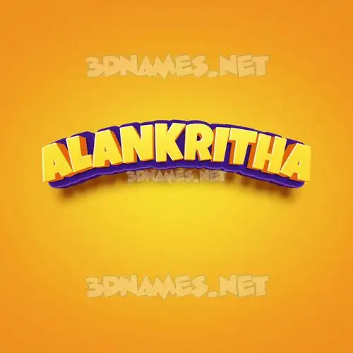 alankritha in Orange Toon style - 3D name wallpaper