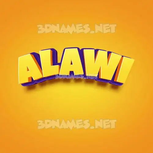 alawi in Orange Toon style - 3D name wallpaper