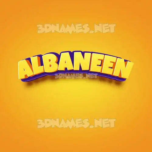 albaneen in Orange Toon style - 3D name wallpaper