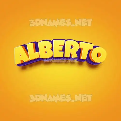 alberto in Orange Toon style - 3D name wallpaper