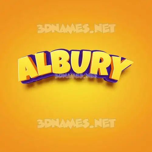 albury in Orange Toon style - 3D name wallpaper