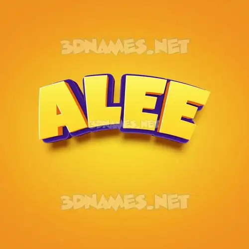 alee in Orange Toon style - 3D name wallpaper