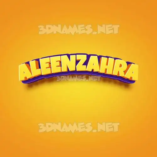 aleenzahra in Orange Toon style - 3D name wallpaper