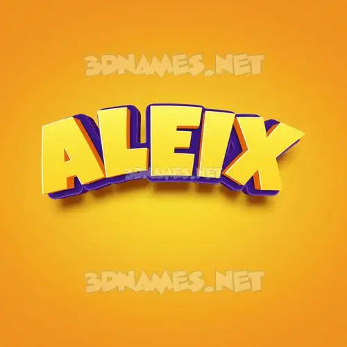 aleix in Orange Toon style - 3D name wallpaper
