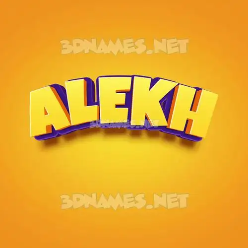alekh in Orange Toon style - 3D name wallpaper