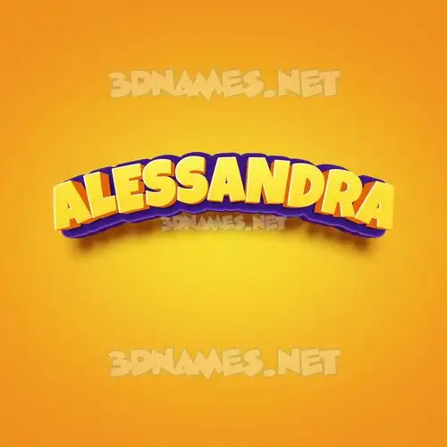 alessandra in Orange Toon style - 3D name wallpaper