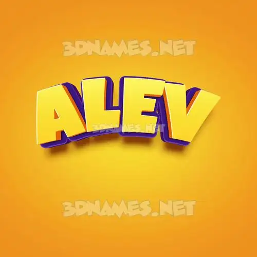 alev in Orange Toon style - 3D name wallpaper