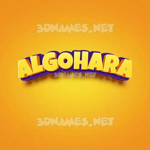 algohara in Orange Toon style - 3D name wallpaper