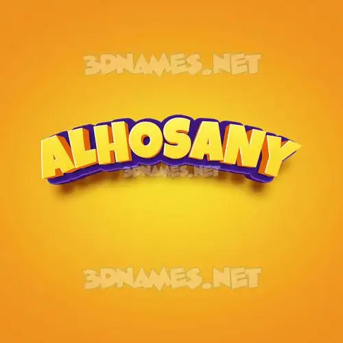 alhosany in Orange Toon style - 3D name wallpaper