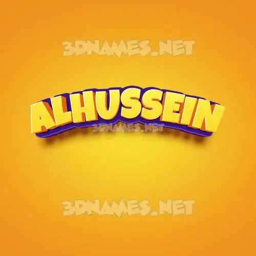 alhussein in Orange Toon style - 3D name wallpaper