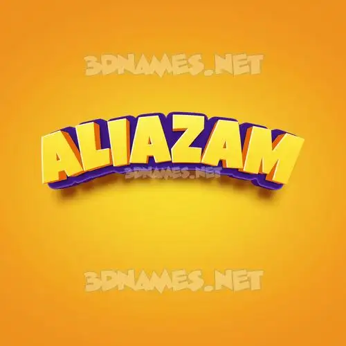 aliazam in Orange Toon style - 3D name wallpaper