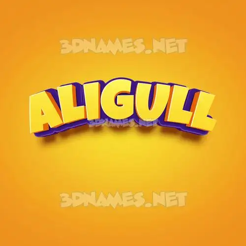 aligull in Orange Toon style - 3D name wallpaper