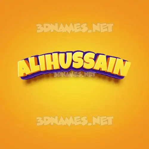 alihussain in Orange Toon style - 3D name wallpaper