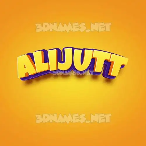 alijutt in Orange Toon style - 3D name wallpaper