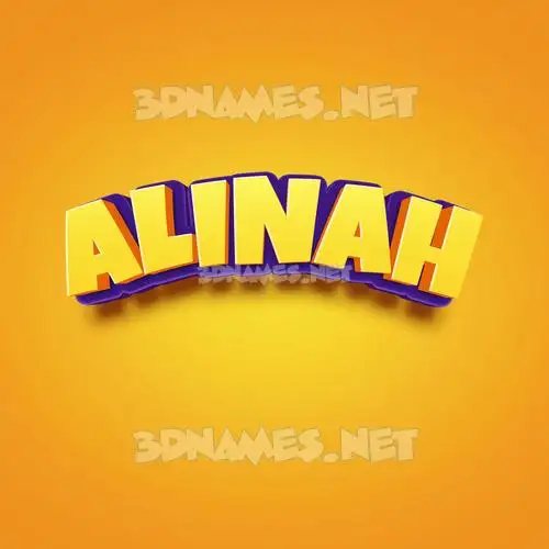 alinah in Orange Toon style - 3D name wallpaper