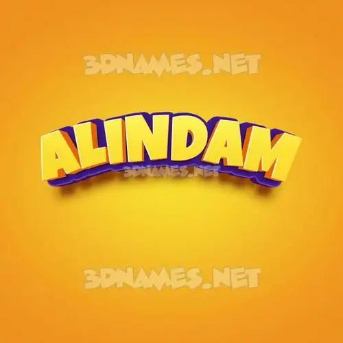 alindam in Orange Toon style - 3D name wallpaper