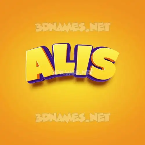 alis in Orange Toon style - 3D name wallpaper