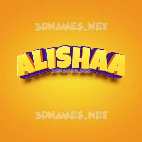 alishaa in Orange Toon style - 3D name wallpaper