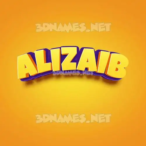 alizaib in Orange Toon style - 3D name wallpaper