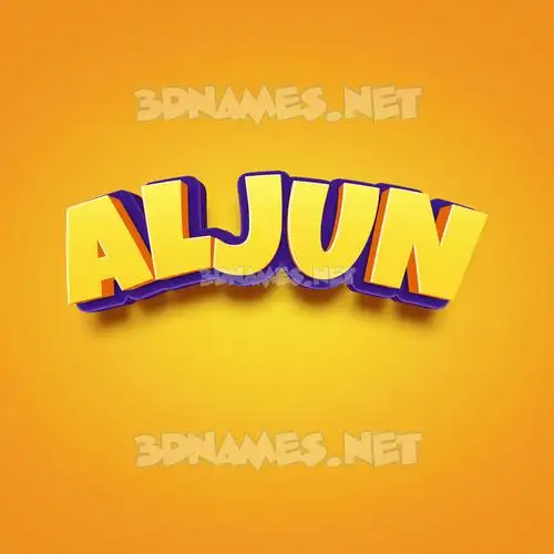 aljun in Orange Toon style - 3D name wallpaper