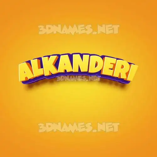 alkanderi in Orange Toon style - 3D name wallpaper