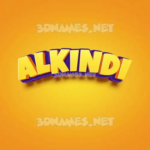 alkindi in Orange Toon style - 3D name wallpaper